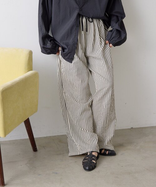 ear PAPILLONNER（イアパピヨネ）の「サマーイージーパンツ【SUM1 STYLE】（その他パンツ・レディース・ホワイト/ブラック/ベージュ・FREE）」の8枚目の写真