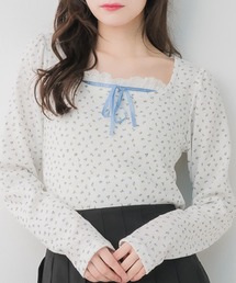 ems excite | 小花柄ワッフルロンTEE(Tシャツ/カットソー)