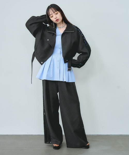 HARE（ハレ）の「2Pボレロ/ノースリーブシャツ(HARE)（シャツ/ブラウス・レディース・ブルー/ブラック・FREE）」の16枚目の写真