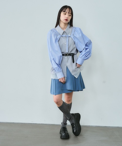 HARE（ハレ）の「2Pボレロ/ノースリーブシャツ(HARE)（シャツ/ブラウス・レディース・ブルー/ブラック・FREE）」の17枚目の写真