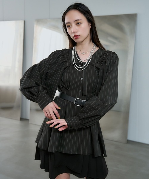 HARE（ハレ）の「2Pボレロ/ノースリーブシャツ(HARE)（シャツ/ブラウス・レディース・ブルー/ブラック・FREE）」の9枚目の写真