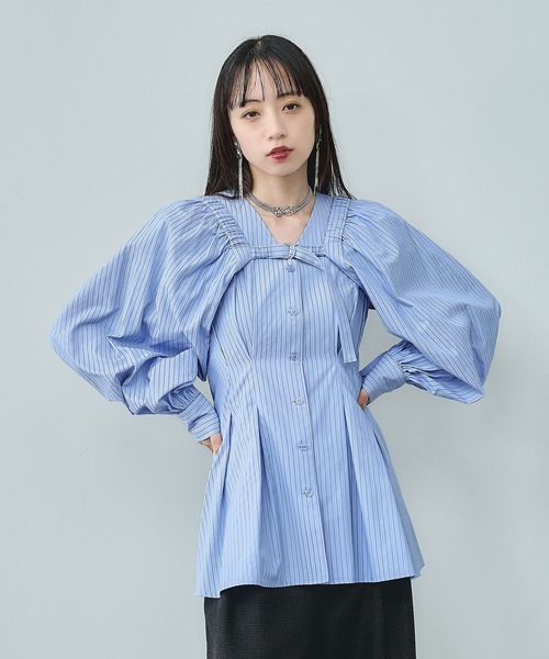 HARE（ハレ）の「2Pボレロ/ノースリーブシャツ(HARE)（シャツ/ブラウス・レディース・ブルー/ブラック・FREE）」の11枚目の写真