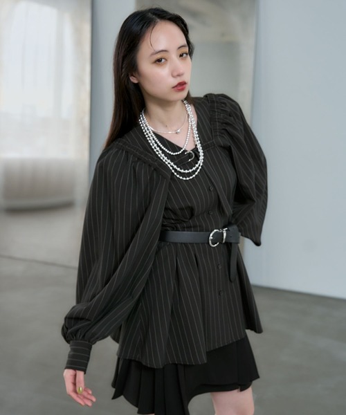 HARE（ハレ）の「2Pボレロ/ノースリーブシャツ(HARE)（シャツ/ブラウス・レディース・ブルー/ブラック・FREE）」の19枚目の写真