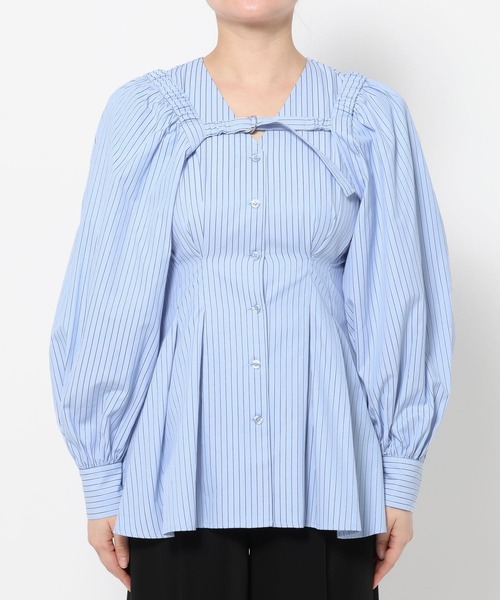 HARE（ハレ）の「2Pボレロ/ノースリーブシャツ(HARE)（シャツ/ブラウス・レディース・ブルー/ブラック・FREE）」の8枚目の写真