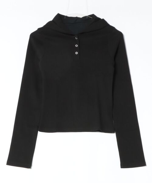 Rashik(ラシク)の「【Rashik】フーディーヘンリーネックトップス(Tシャツ/カットソー・レディース・ベージュ/ブラック/グレー・FREE)」の10枚目の写真