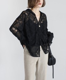 Bonjour Sagan（ボンジュールサガン）の「ブロックレースフードシャツ（シャツ/ブラウス）」