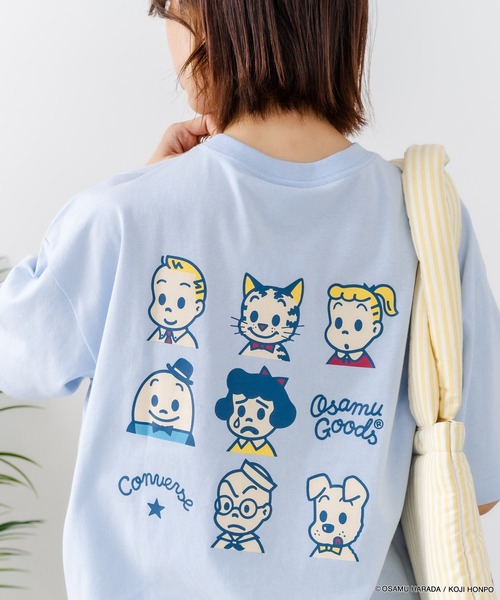 CONVERSE(コンバース)の「【CONVERSE/コンバース】【着るだけでコーディネートの主役に!】CONVERSE×OSAMUGOODS 天竺 バックプリントTシャツ キャラクター カジュアル レトロポップ ギフト(Tシャツ/カットソー・レディース・サックスブルー/ホワイト・LARGE/MEDIUM)」の2枚目の写真