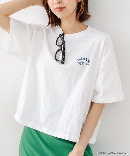 CONVERSE(コンバース)の「【CONVERSE/コンバース】【着るだけでコーディネートの主役に!】CONVERSE×OSAMUGOODS 天竺 バックプリントTシャツ キャラクター カジュアル レトロポップ ギフト(Tシャツ/カットソー・レディース・サックスブルー/ホワイト・LARGE/MEDIUM)」の12枚目の写真