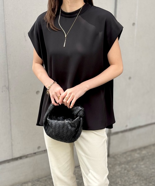 Emma Taylor（エマテイラー）の「ドライタッチモックネックブラウス（シャツ/ブラウス・レディース・チャコールグレー/ブラック/ベージュ・FREE）」の11枚目の写真