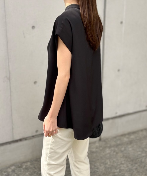 Emma Taylor（エマテイラー）の「ドライタッチモックネックブラウス（シャツ/ブラウス・レディース・チャコールグレー/ブラック/ベージュ・FREE）」の12枚目の写真