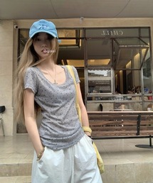 半袖 ドット柄 Tシャツ