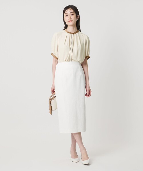UNITED ARROWS(ユナイテッドアローズ)の「バイカラーパイピング ショートスリーブ ブラウス(シャツ/ブラウス・レディース・その他7/オフホワイト/ナチュラル/ダークグレー/ダークブラウン/その他1・FREE)」の8枚目の写真