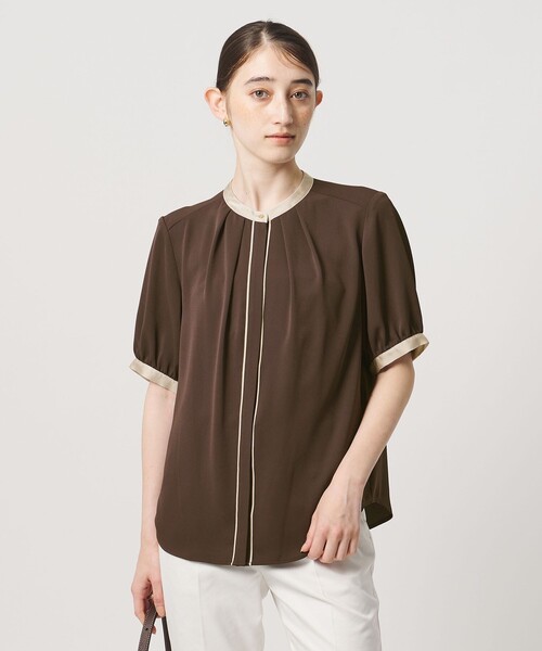 UNITED ARROWS(ユナイテッドアローズ)の「バイカラーパイピング ショートスリーブ ブラウス(シャツ/ブラウス・レディース・その他7/オフホワイト/ナチュラル/ダークグレー/ダークブラウン/その他1・FREE)」の13枚目の写真