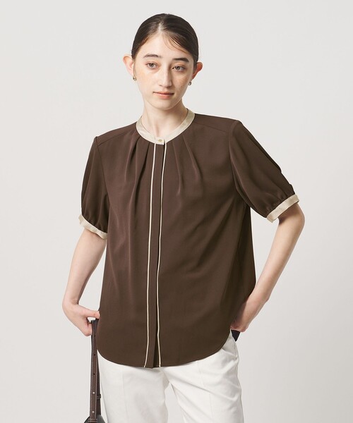UNITED ARROWS(ユナイテッドアローズ)の「バイカラーパイピング ショートスリーブ ブラウス(シャツ/ブラウス・レディース・その他7/オフホワイト/ナチュラル/ダークグレー/ダークブラウン/その他1・FREE)」の14枚目の写真