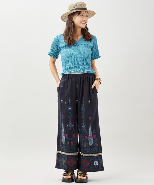 チャイハネ(チャイハネ)の「【チャイハネ】アナーシャ刺繍パンツ(その他パンツ・レディース・ホワイト/ネイビー/イエロー・FREE)」の11枚目の写真
