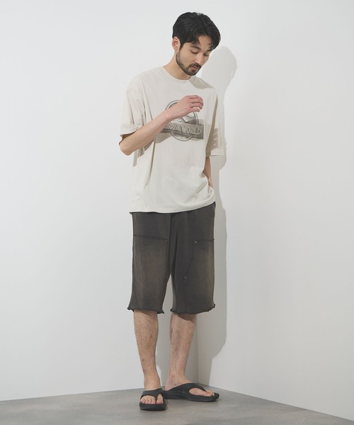 Mac-House(マックハウス)の「PhilipLumbang ヴィンテージ加工ダブルニースウェットハーフパンツ(スウェットパンツ・メンズ・杢グレー/ブラック・M/L/XL)」の18枚目の写真