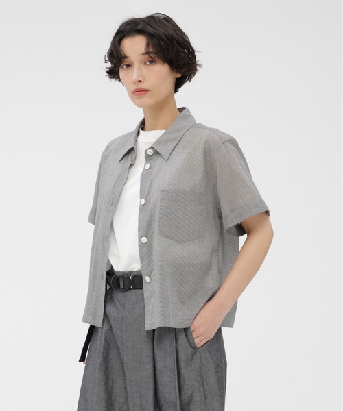 MARGARET HOWELL(マーガレットハウエル)の「SOFT COTTON CHECK(シャツ/ブラウス・レディース・ホワイト×ブラック/ブラック×ホワイト・2/1)」の1枚目の写真