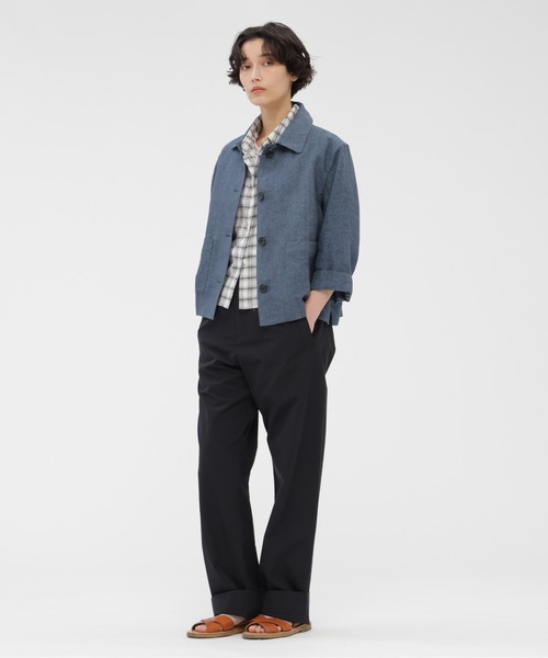 MARGARET HOWELL(マーガレットハウエル)の「SOFT COTTON CHECK(シャツ/ブラウス・レディース・ホワイト×ブラック/ブラック×ホワイト・2/1)」の5枚目の写真