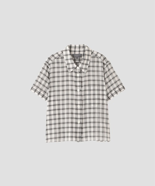 MARGARET HOWELL(マーガレットハウエル)の「SOFT COTTON CHECK(シャツ/ブラウス・レディース・ホワイト×ブラック/ブラック×ホワイト・2/1)」の6枚目の写真