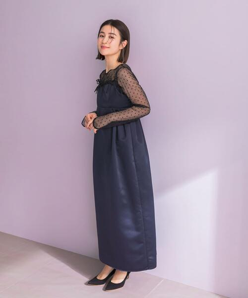 URBAN RESEARCH ROSSO WOMEN(アーバンリサーチ ロッソ)の「ANDRESD RIBBONS DRESS×SHEER TOPS(ドレス・レディース・ブラック/ネイビー・MEDIUM)」の11枚目の写真
