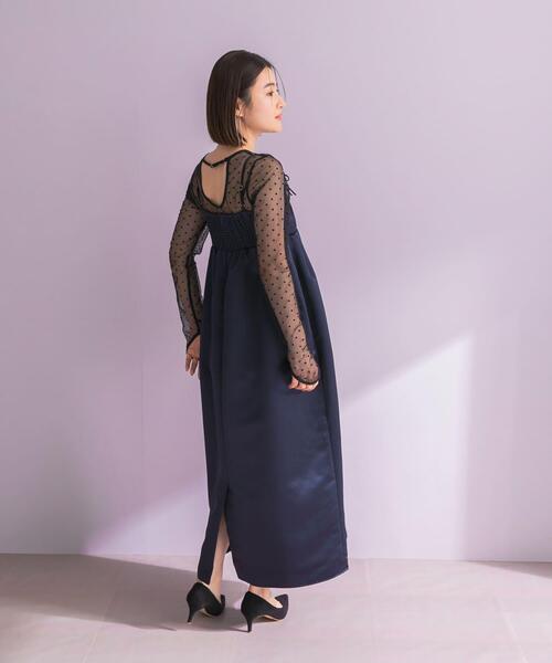 URBAN RESEARCH ROSSO WOMEN(アーバンリサーチ ロッソ)の「ANDRESD RIBBONS DRESS×SHEER TOPS(ドレス・レディース・ブラック/ネイビー・MEDIUM)」の12枚目の写真