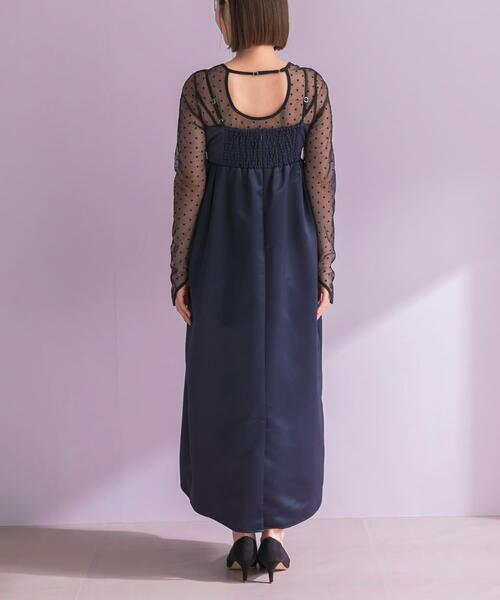 URBAN RESEARCH ROSSO WOMEN(アーバンリサーチ ロッソ)の「ANDRESD RIBBONS DRESS×SHEER TOPS(ドレス・レディース・ブラック/ネイビー・MEDIUM)」の15枚目の写真