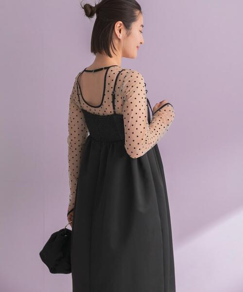 URBAN RESEARCH ROSSO WOMEN(アーバンリサーチ ロッソ)の「ANDRESD RIBBONS DRESS×SHEER TOPS(ドレス・レディース・ブラック/ネイビー・MEDIUM)」の21枚目の写真