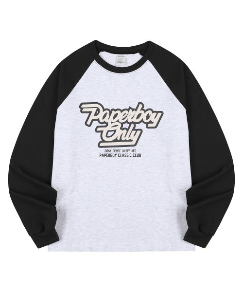 PAPERBOY(ペーパーボーイ)の「オンリー レグラン オーバーサイズ ロングスリーブ - ホワイトメランジ&チャコール(Tシャツ/カットソー・レディース・その他・MEDIUM/LARGE)」の1枚目の写真
