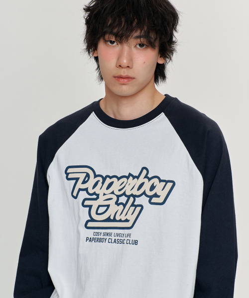 PAPERBOY(ペーパーボーイ)の「オンリー レグラン オーバーサイズ ロングスリーブ - ホワイトメランジ&チャコール(Tシャツ/カットソー・レディース・その他・MEDIUM/LARGE)」の3枚目の写真