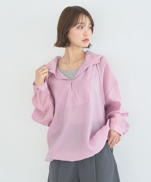 earth music&ecology（アースミュージックアンドエコロジー）の「アノラックフーディ（パーカー・レディース・ブラウン/ピンク/オフホワイト/ライトグリーン・FREE）」の19枚目の写真