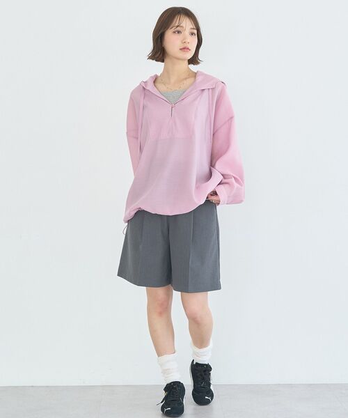 earth music&ecology（アースミュージックアンドエコロジー）の「アノラックフーディ（パーカー・レディース・ブラウン/ピンク/オフホワイト/ライトグリーン・FREE）」の21枚目の写真