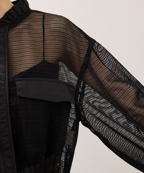 ADAM ET ROPE'(アダムエロペ)の「ドロストメッシュシャツ(シャツ/ブラウス・レディース・ホワイト/ブラック/ダークブラウン・FREE)」の13枚目の写真