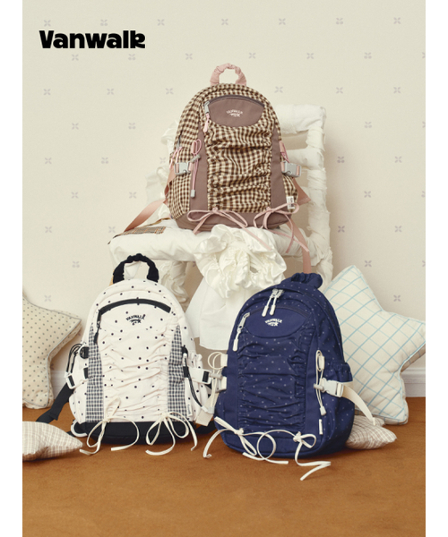 VANWALK（バンウォーク）の「April Backpack [Check Brown]（バックパック/リュック・レディース・ライトブラウン・FREE）」の4枚目の写真