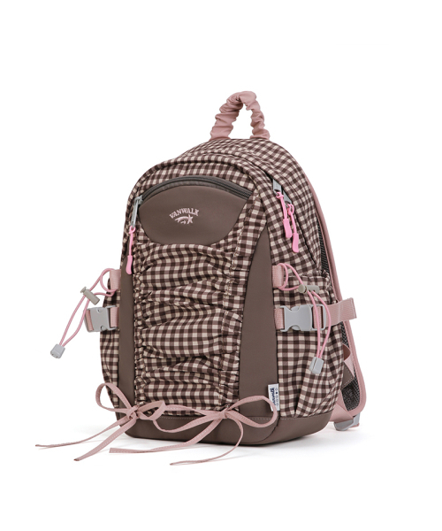 VANWALK（バンウォーク）の「April Backpack [Check Brown]（バックパック/リュック・レディース・ライトブラウン・FREE）」の5枚目の写真