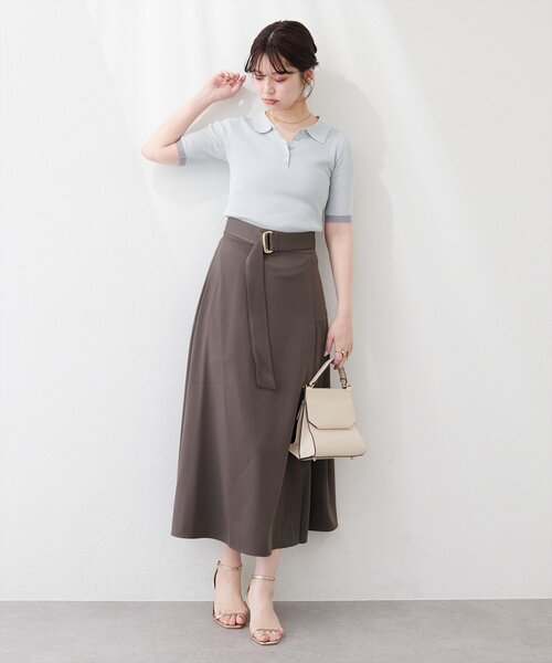 natural couture(ナチュラルクチュール)の「ラメシアーポロニット(ニット/セーター・レディース・ミント/ラベンダー/グレー/オフホワイト/ブラック/グレイッシュベージュ・FREE)」の16枚目の写真