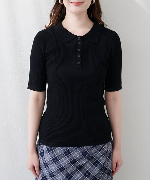 natural couture(ナチュラルクチュール)の「ラメシアーポロニット(ニット/セーター・レディース・ミント/ラベンダー/グレー/オフホワイト/ブラック/グレイッシュベージュ・FREE)」の22枚目の写真