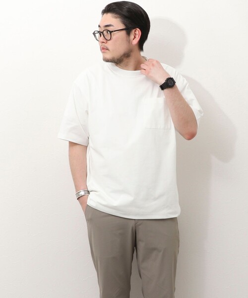 NOLLEY'S LIGHT（ノーリーズライト）の「《吸水速乾》PERFECTEX杢調ドライ　クルーネック　Tシャツ（Tシャツ/カットソー・メンズ・ホワイト/ライトグレー/チャコールグレー・M/L）」の8枚目の写真