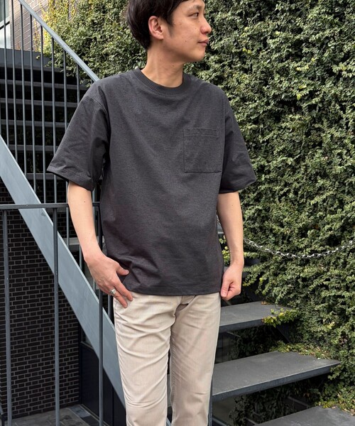 NOLLEY'S LIGHT（ノーリーズライト）の「《吸水速乾》PERFECTEX杢調ドライ　クルーネック　Tシャツ（Tシャツ/カットソー・メンズ・ホワイト/ライトグレー/チャコールグレー・M/L）」の16枚目の写真