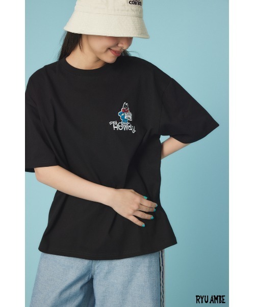 RODEO CROWNS WIDE BOWL(ロデオクラウンズワイドボウル)の「(ryu ambe)MOTIF刺繍Tシャツ(Tシャツ/カットソー・レディース・オフホワイト/ブルー/ブラック/カーキ・MEDIUM/LARGE)」の5枚目の写真