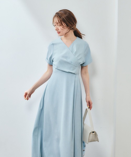 12Twelve Agenda(トゥエルブ アジェンダ)の「カシュクール風アシメデザインワンピース(ワンピース・レディース・ベージュ/サックスブルー/チャコールグレー・M)」の5枚目の写真