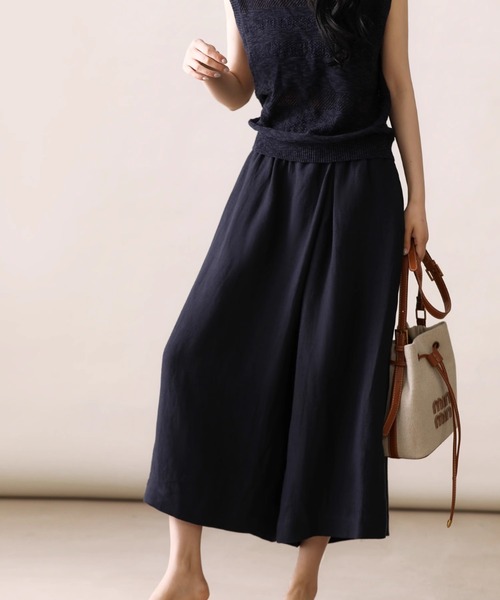 AMAJI（アマジ）の「闊腿九分スカートパンツ（その他パンツ・レディース・ネイビー/ホワイト・SMALL/MEDIUM/LARGE/X-LARGE）」の3枚目の写真