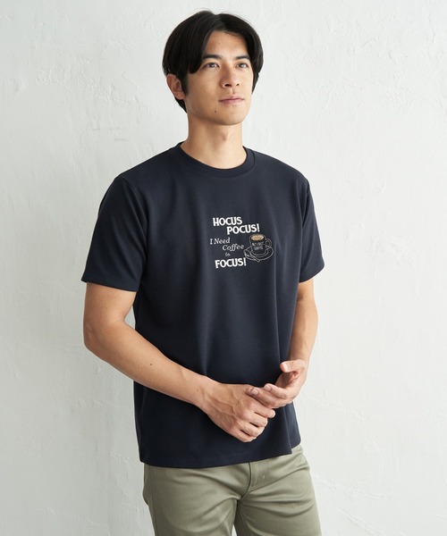 ikka（イッカ）の「【接触冷感】ポンチ刺繍Ｔシャツ（Tシャツ/カットソー・メンズ・グリーン/ホワイト/ネイビー・XL/L/M/S）」の3枚目の写真