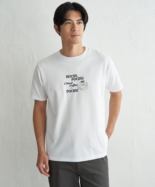 ikka（イッカ）の「【接触冷感】ポンチ刺繍Ｔシャツ（Tシャツ/カットソー・メンズ・グリーン/ホワイト/ネイビー・XL/L/M/S）」の2枚目の写真