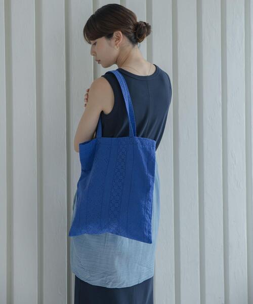 URBAN RESEARCH Sonny Label(アーバンリサーチサニーレーベル)の「コットンレーストートバッグ(トートバッグ・レディース・アイボリー/ブラック/ブルー・FREE)」の20枚目の写真