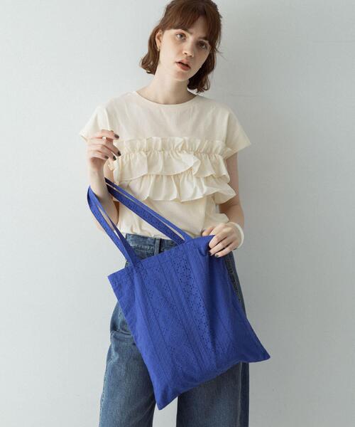 URBAN RESEARCH Sonny Label(アーバンリサーチサニーレーベル)の「コットンレーストートバッグ(トートバッグ・レディース・アイボリー/ブラック/ブルー・FREE)」の21枚目の写真