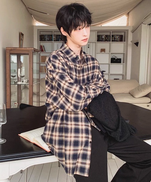 NOWLE(ノウル)の「【NOWLE】オンブレチェック ルーズフィット レギュラーカラー シャツ / TC素材(シャツ/ブラウス・メンズ・チェック・MEDIUM/LARGE/X-LARGE)」の13枚目の写真