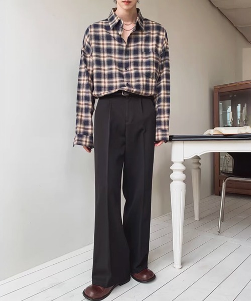 NOWLE(ノウル)の「【NOWLE】オンブレチェック ルーズフィット レギュラーカラー シャツ / TC素材(シャツ/ブラウス・メンズ・チェック・MEDIUM/LARGE/X-LARGE)」の16枚目の写真