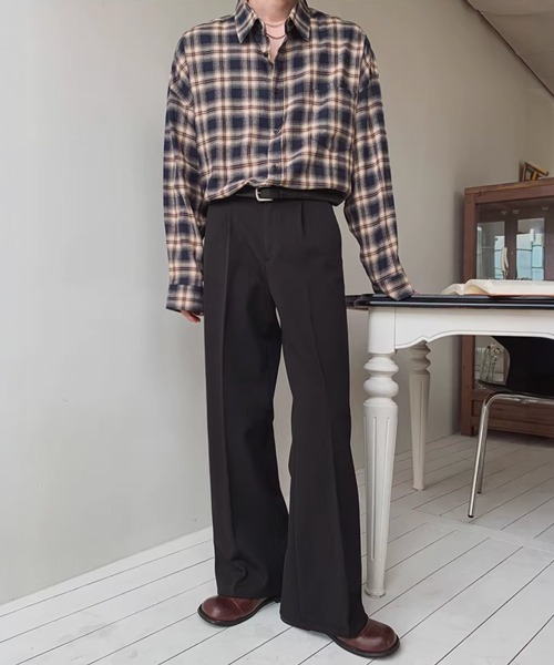 NOWLE(ノウル)の「【NOWLE】オンブレチェック ルーズフィット レギュラーカラー シャツ / TC素材(シャツ/ブラウス・メンズ・チェック・MEDIUM/LARGE/X-LARGE)」の17枚目の写真