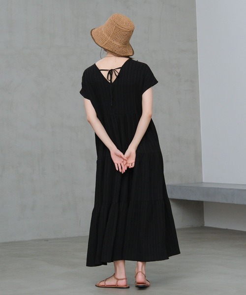 LAKOLE(ラコレ)の「楊柳ティアードフレンチスリーブワンピース / 658401(ワンピース・レディース・オレンジ/その他1/ライトベージュ/ブラック・FREE)」の11枚目の写真