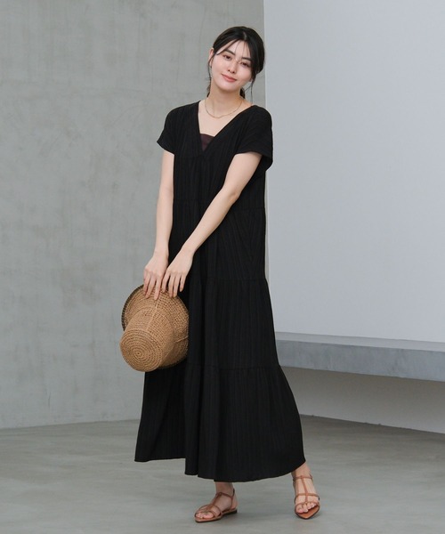 LAKOLE(ラコレ)の「楊柳ティアードフレンチスリーブワンピース / 658401(ワンピース・レディース・オレンジ/その他1/ライトベージュ/ブラック・FREE)」の13枚目の写真